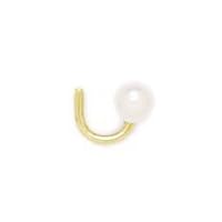 14k Yellow Gold Freshwater Cultured Pearl Flower Body Piercing Jewelry Nose Screw Jewelry for Women