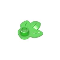 Gobricks GDS-1576 Plant Plate, Round 1 x 1 with 3 Leaves Compatible with Lego 32607 All Major Brick Brands,Building Blocks,Technical Parts,Assembles DIY (48 Trans-Green(140),50 PCS)