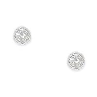 14k White Gold CZ Cubic Zirconia Simulated Diamond Small Crystal Ball Screw Back Earrings Measures 4x4mm Jewelry for Women