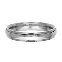 Wedding Bands; Platinum Men`s and Women`s Dome Step Wedding Bands 4mm Wide Comfort Fit