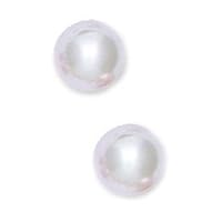 14k Gold Rosaline Round Crystal Pearl Earrings Jewelry Gifts for Women in Yellow Gold and 10mm 12mm 4mm 5mm 6mm 7mm 8mm 9mm