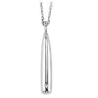 925 Sterling Silver Prong Setting H-I Quality Color Quality Round Diamond Diamond 0.02 Ctw Chain Pendant for Women and Girls