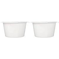 Half Pail for Commode Chair with Lid, White (Pack of 2)
