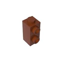 Gobricks GDS-1485 Brick, Modified 1 x 1 x 1 2/3 with Studs on 1 Side Compatible with Lego 32952 Children's Toys Assembles Block (192 Reddish Brown(081),30 PCS)