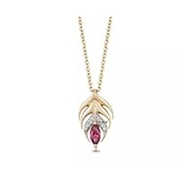 0.50 Ct Red Ruby & Diamond Anna Pendant Fine Jewelry 14k Yellow Gold Plated