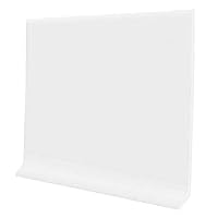 Proflex White Vinyl Wall Base 6 inch X 40 ft - Wall Base Trim with Super Strong Peel and Stick Adhesive Back - Flexible Self Stick Vinyl Wall Base - Easy Install Vinyl Floor Base with Toe