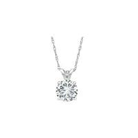 0.50 Ct Round Prong Set Solitaire Diamond Pendant 18