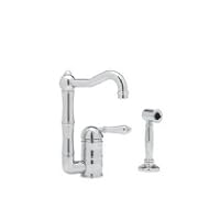 Rohl A3608/6.5LMWSAPC-2 Country Collection Single Lever Bar Faucet with Metal Lever Handle and Side Spray, Chrome