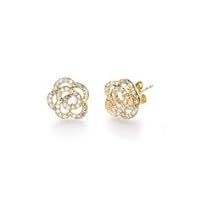 K Gallery 1.10Ctw Round Cut White Diamond Engagement Stud Earrings 14K Yellow Gold Finish