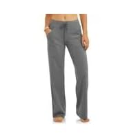 Athletic Works Women's Relaxed Fit Dri-More Core Cotton Blend Yoga Pants, Grey, XL