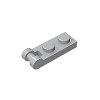 Gobricks GDS-646 1x2 Single Side Handle Hinge Plate Compatible with Lego 60478 All Major Brick Brands Toys Building Blocks Technical Parts Assembles DIY (194 Light Bluish Gray(071),40 PCS)