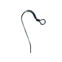 Sterling Silver Earwire W/Coil (oxidized) 19.5mm - Pack Of 4