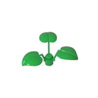 Gobricks GDS-1449 Plant Flower Stem 1 x 1 x 2/3 with 3 Large Leaves Compatible with Lego 6255 All Major Brick Brands Toys,Building Blocks,Parts and Pieces (37 Bright Green(043),30 PCS)