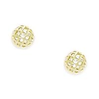 14k Yellow Gold CZ Cubic Zirconia Simulated Diamond Small Crystal Ball Screw Back Earrings Measures 5x5mm Jewelry for Women