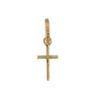 Children's Fine Jewelry 18K tiny Yellow Gold Cross (11mm X 6mm/17mm with Bail)
