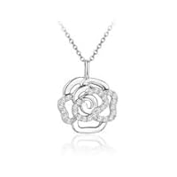 Sparkle with Elegance: Real Moissanite Flower Pendant Necklace - Genuine 925 Sterling Silver Jewelry for Unmatched Style and Quality - Perfect for Wedding, Bridal, and Every Special Occasion!