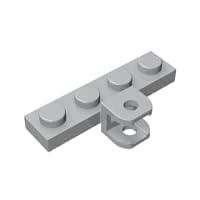 Gobricks GDS-1121 Plate, Modified 1 x 4 with Tow Ball Socket, Flattened with Holes Compatible with Lego 98263 All Major Brick,Building Blocks,Technical Parts (194 Light Bluish Gray(071),18PCS)