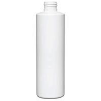8oz White Cylinder HDPE Bottles 24-410 Neck (500)