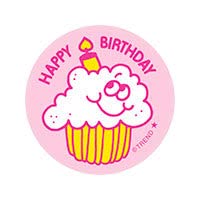 Happy Birthday/Whipped Cream Scent Retro Stinky Stickers by Trend; 24s/pk - Authentic 1980s Designs!