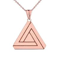 THE IMPOSSIBLE (PENROSE) TRIANGLE PENDANT NECKLACE IN ROSE GOLD - Gold Purity:: 10K, Pendant/Necklace Option: Pendant With 18