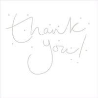 Pack of 8 Glitter Finished Thank You Cards