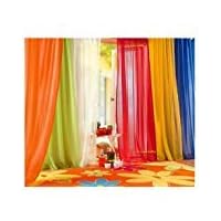 6 piece Rainbow Transparent Window Panel Curtain Set Explosion Special!!!! Orange, Green, White, Red, Yellow, Blue