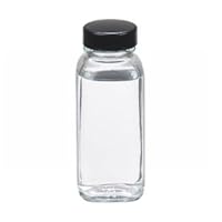 Wheaton W216892 French Square Bottle, Clear Glass, Capacity 4oz With 33-400 Black Phenolic Poly-Seal Lined Screw Cap, Diameter 45mm x 111mm (Case Of 24)