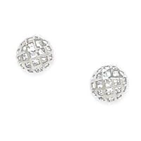 14k White Gold CZ Cubic Zirconia Simulated Diamond Medium Crystal Ball Screw Back Earrings Measures 6x6mm Jewelry for Women