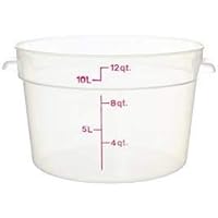 Cambro Camware Bundle 6 &12 Quart Translucent Round Food Storage Containers with Lids and Free Scraper