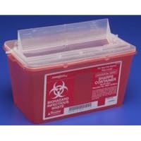 Kendall 8 qt. Chimney-Top Sharps Container, Red