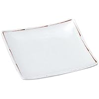 Set of 10 Square Dish, Medium, Red Line 6.0 Square Plate, 6.7 x 6.7 x 0.9 inches (170 x 170 x 23 mm), Reinforced Japanese Tableware, Inn, Restaurant, Commercial Use