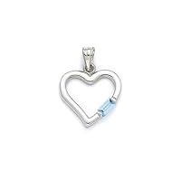 925 Sterling Silver Blue Topaz Love Heart Pendant Necklace Jewelry for Women