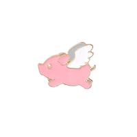 Pink Flying Pig Enamel Pin Fun Animal Kawaii Flair Little Piggy Badge Clothes Lapel Pin