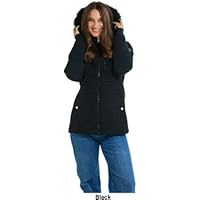 Michael Kors New Coat Jacket Chevron Puffer Walker w/Chest Zip Black Medium