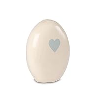 Ceramic Cremation urn for Ashes with Heart Beige | This Beige Ceramic Cremation urn for Human Ashes with Heart is Made in a Modern Pottery Where The Craft and Love for The Work Stands Central.