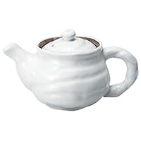 Set of 10 Western-Style Pots, Single Item, White Glaze Twist Pot (with Kagokami), 3.9 x 3.7 inches (10 x 9.5 cm), 13.0 fl oz (380 cc), Restaurant, Commercial Use, Tableware