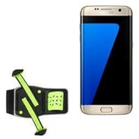 BoxWave Holster Compatible with Samsung Galaxy S7 Edge - FlexSport Armband, Adjustable Armband for Workout and Running - Stark Green