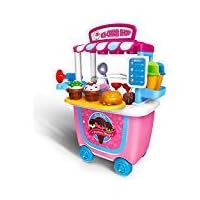 Gizmovine Ice Cream Pretend Toys Set 31pcs Pretend School Playset Food Truck Ice Cream Cart Toys for Kids Boys Girls 6 5 4 3 2 Year Old