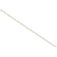 Rope Chain, Silver Plated Brass 1.5mm Sold Per 5 Ft
