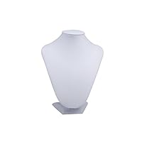 Necklace Display Neck Stand White Leatherette 8x11-inch