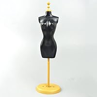Display Holder Support for Barbie Doll Clothes Outfit Dress Mannequin Model Stand for Barbie Dollhouse 1/6 Dolls Accessories (Color: Black)
