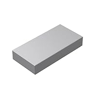 Classic Building Tiles, Light Gray Tile 1x2, 100 Piece, Compatible with Lego Parts and Pieces 3069(Color:Light Grey)