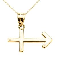 Yellow Gold Sagittarius December Zodiac Sign Pendant Necklace - Gold Purity:: 14K, Pendant/Necklace Option: Pendant Only