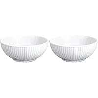 Pillivuyt, Plissé White Porcelain Individual Salad/Cereal Bowl, 6 Inches Diameter, 14 Oz (2)