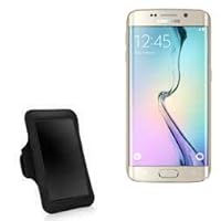 BoxWave Case Compatible with Galaxy S6 Edge (CDMA) - Sports Armband, Adjustable Armband for Workout and Running for Galaxy S6 Edge (CDMA), Samsung Galaxy S6 Edge (CDMA) - Jet Black