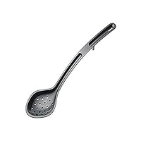 Winco CVPS-13K, 13-Inch Black Polycarbonate Perforated Serving Spoon, 1-1/2 Oz One-Piece Construction Salad Buffet Spoon, NSF Listed