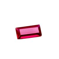 Burmese Ruby Cutstone Natural Gemstone Red Birthstone Baguette Cut July Birthstone For Jewelry Making (1 Piece) Loose Stone