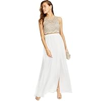 Womens Juniors Lace Popover Formal Dress