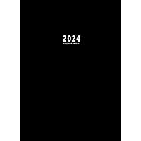 Planejador Mensal 2024 : caderno / diário pessoal / lista de tarefas, preto clássico: Agenda | formato grande - Formato A4 | 1 mês em 2 páginas | capa do livro: mate e macia (Portuguese Edition)
