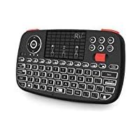 Rii Bluetooth Keyboard,Portable Mini Wireless Keyboard with QWERTY Backlit Keypad,Touchpad for Apple iOS/Android/Window Smartphone, Tablet, PC, PS4, Xbox, Apple TV,and More Tablets, Laptops